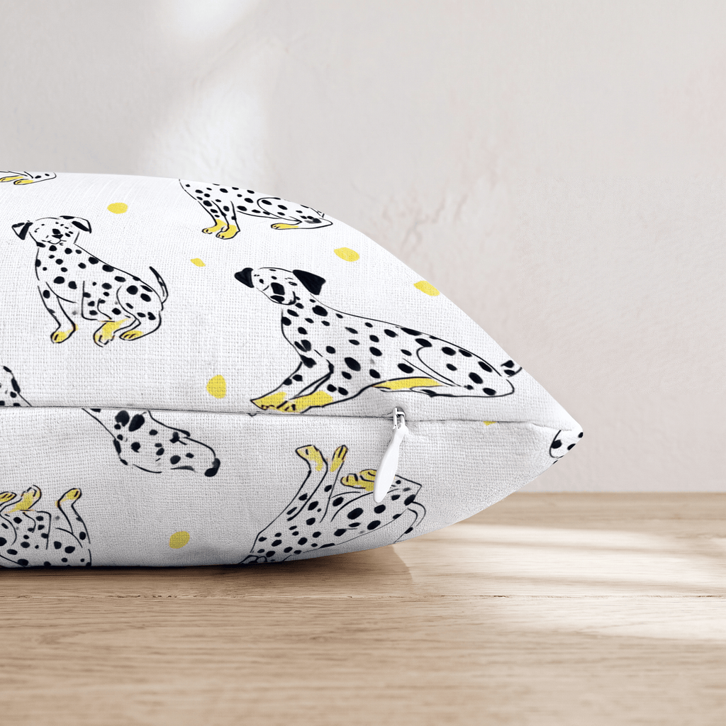 Spotty Pup Yellow Throw Pillow - Hillcroft Home