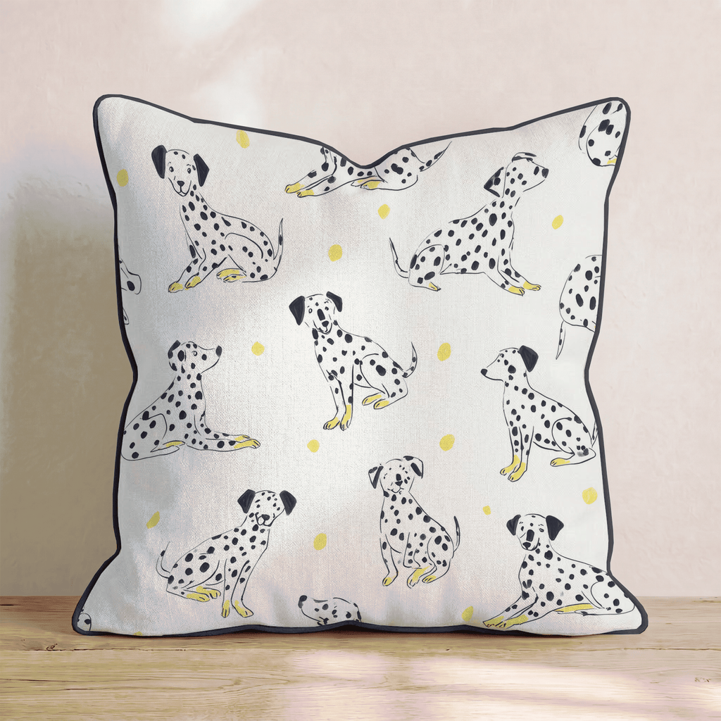Spotty Pup Yellow Throw Pillow - Hillcroft Home