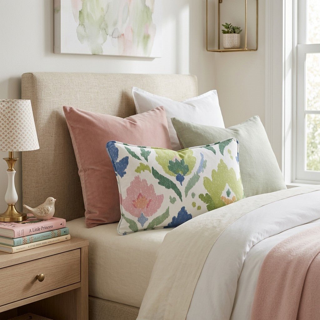 Spring Damask Throw Pillow - Hillcroft Home