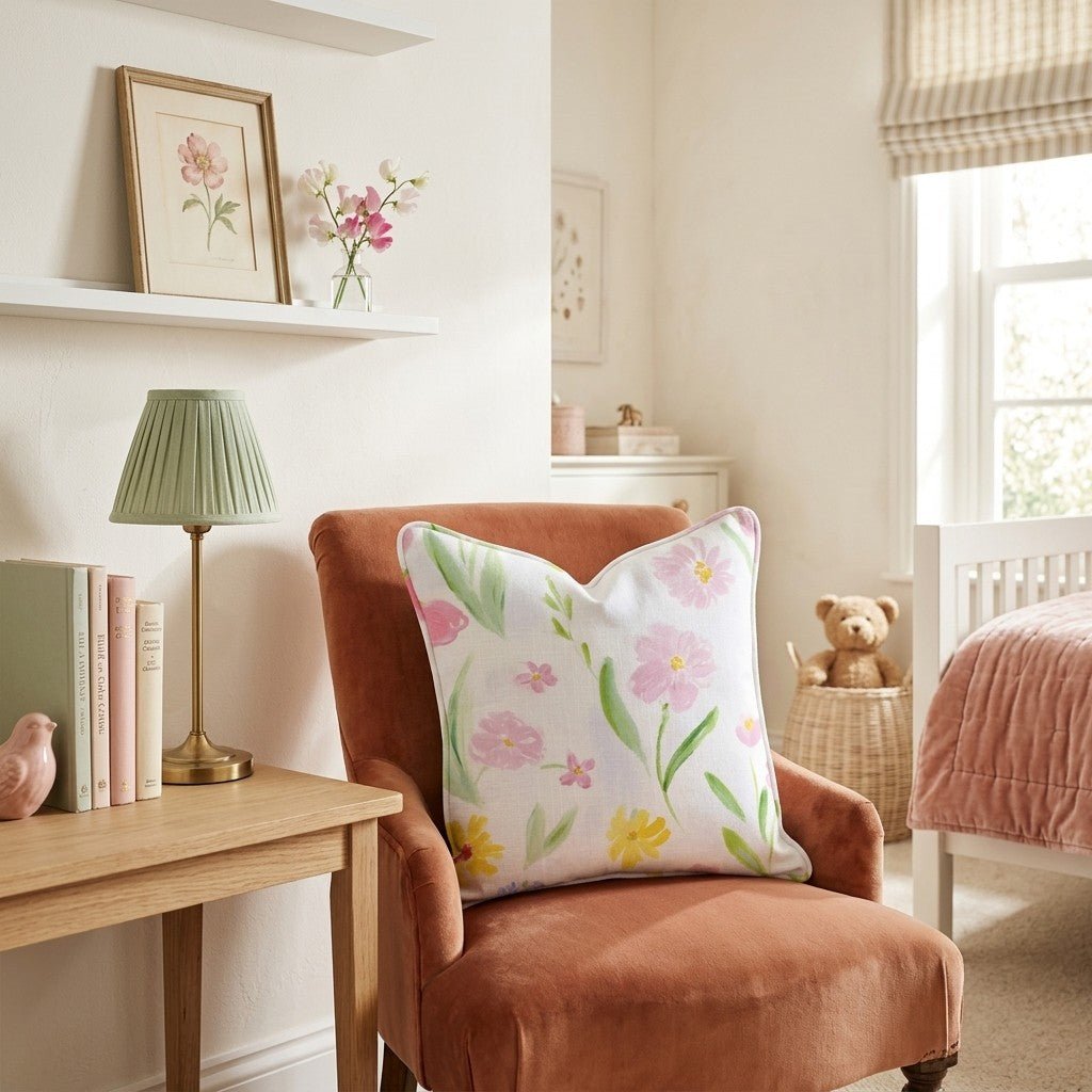 Spring Ditsy Blue Throw Pillow - Hillcroft Home