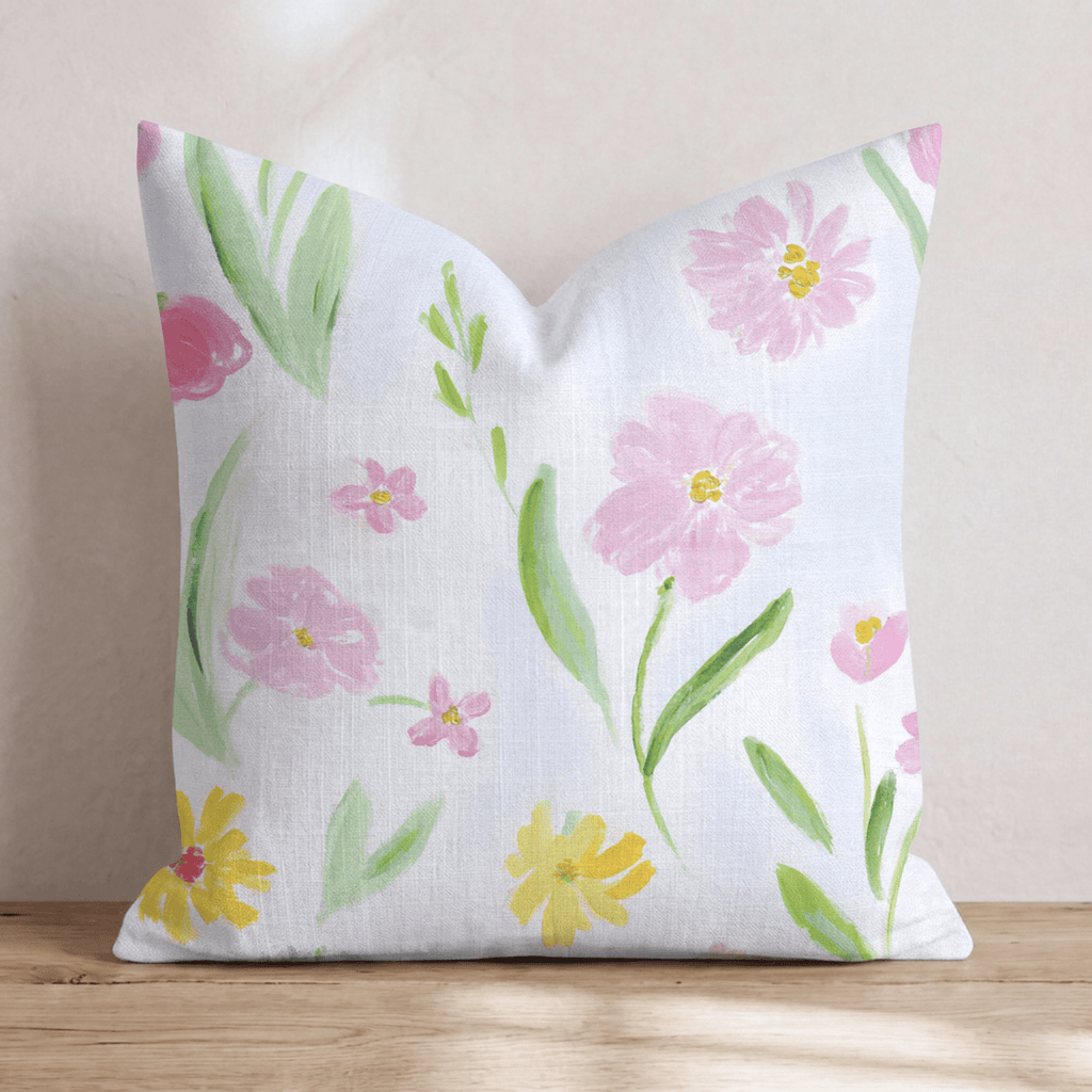 Spring Ditsy Blue Throw Pillow - Hillcroft Home