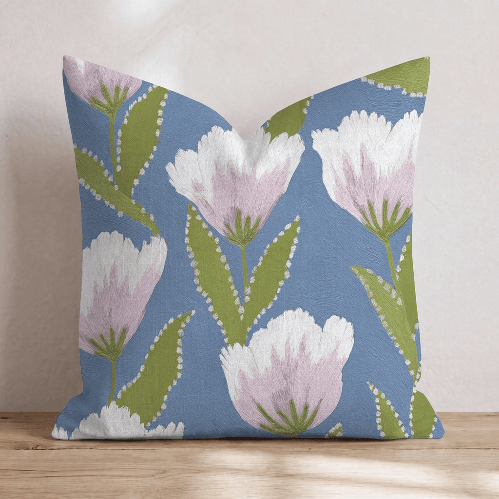 Spring Tulip Bloom Throw Pillow - Hillcroft Home