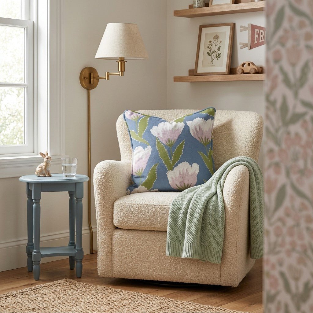 Spring Tulip Bloom Throw Pillow - Hillcroft Home