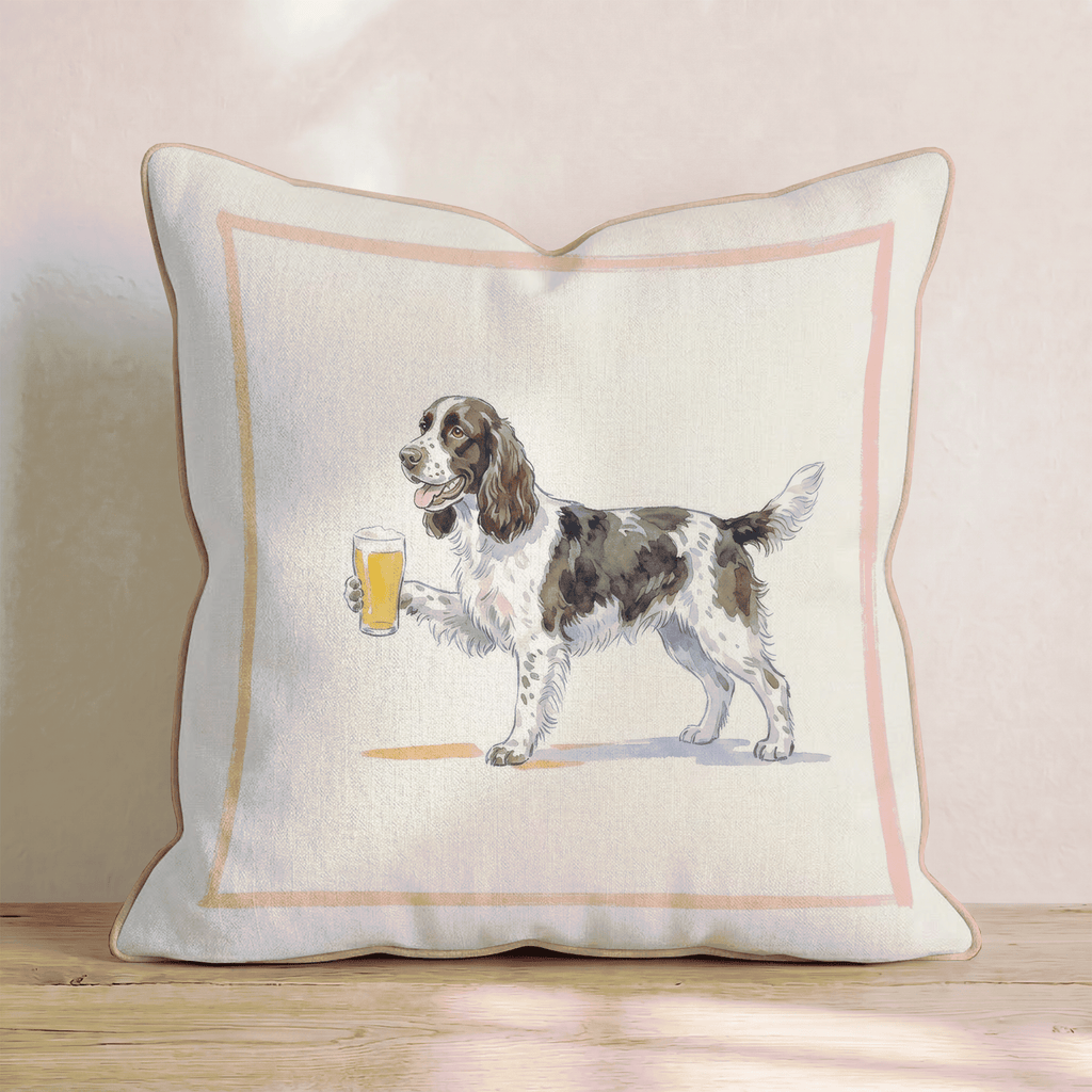 Springer Spaniel Lager Throw Pillow - Hillcroft Home