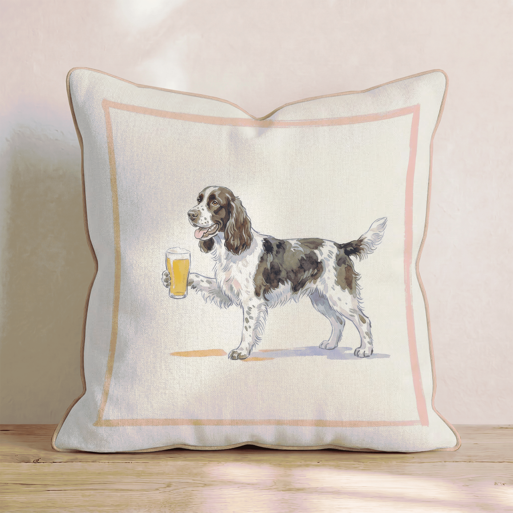 Springer Spaniel Lager Throw Pillow - Hillcroft Home