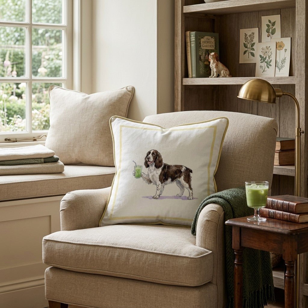 Springer Spaniel Matcha Throw Pillow - Hillcroft Home