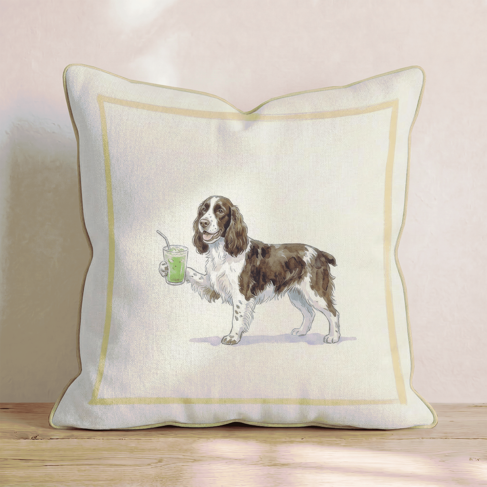 Springer Spaniel Matcha Throw Pillow - Hillcroft Home
