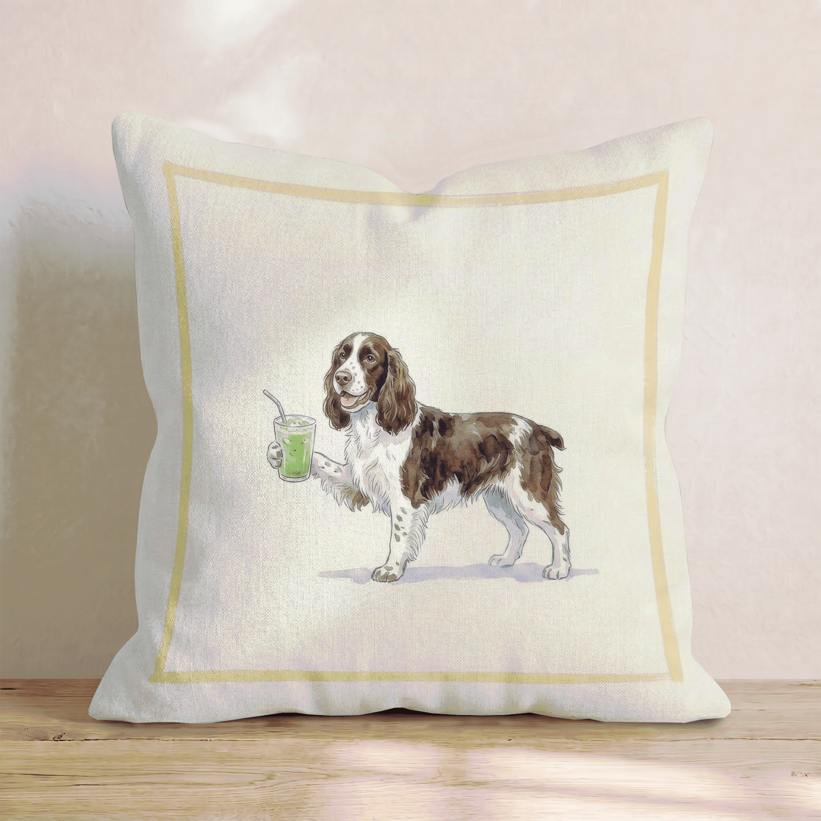 Springer Spaniel Matcha Throw Pillow - Hillcroft Home