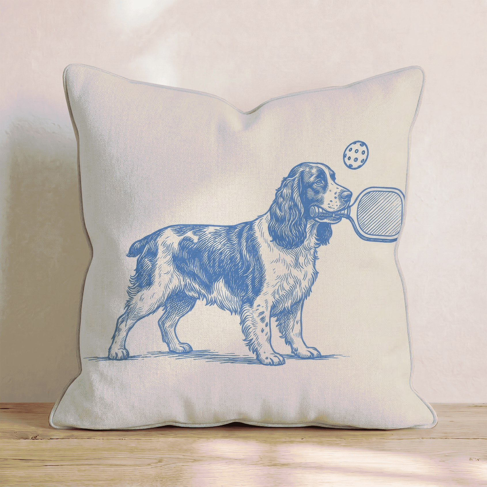 Springer Spaniel Pickleball Throw Pillow - Hillcroft Home