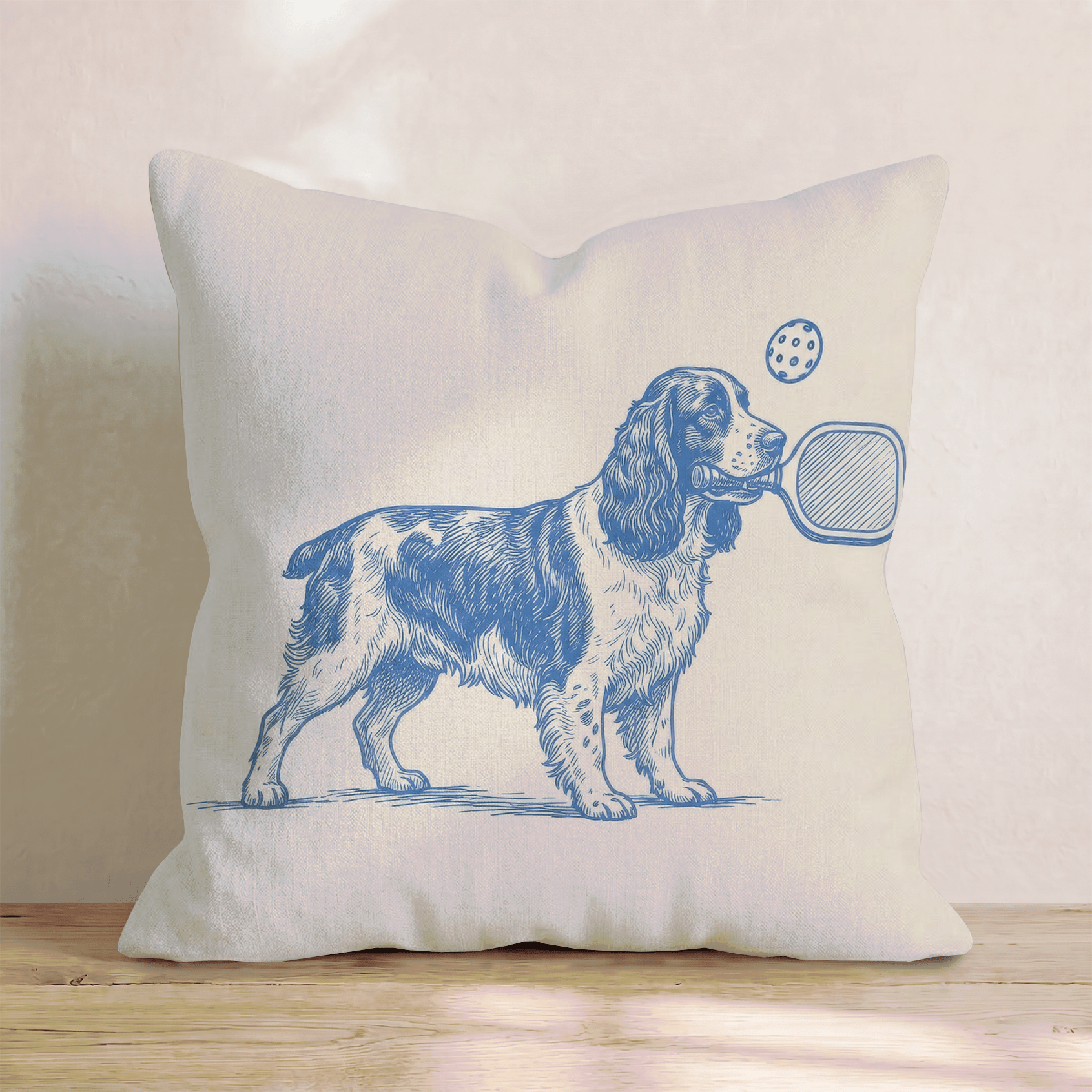 Springer Spaniel Pickleball Throw Pillow - Hillcroft Home