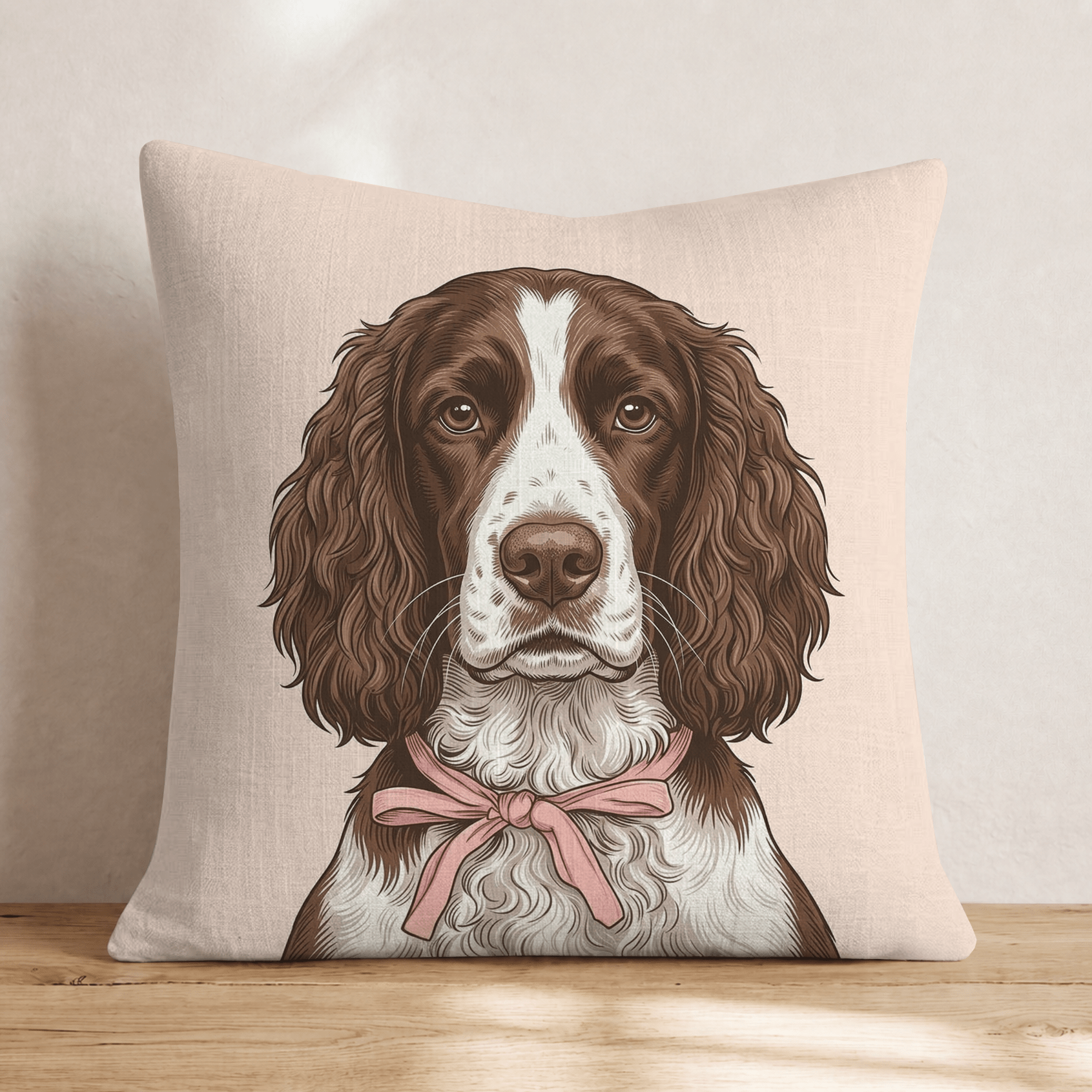Springer Spaniel Portrait Throw Pillow - Hillcroft Home