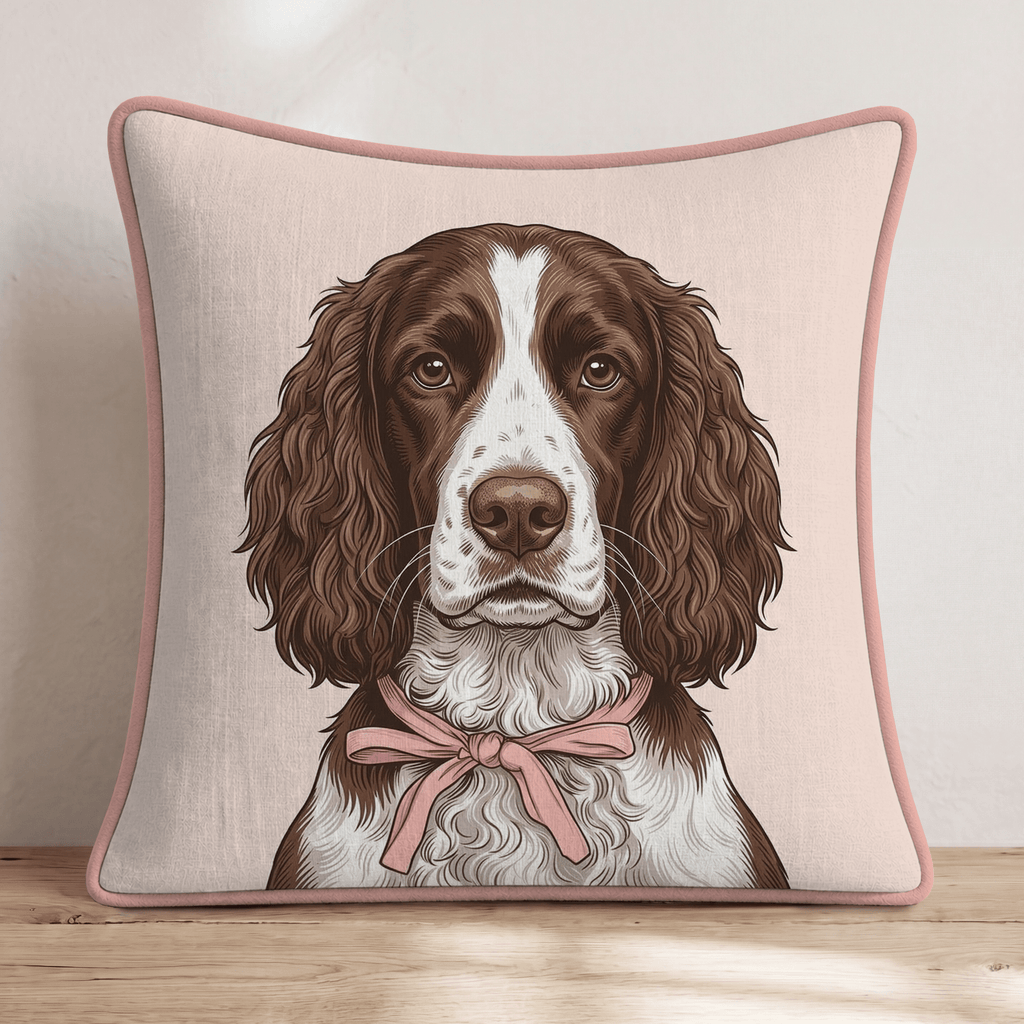 Springer Spaniel Portrait Throw Pillow - Hillcroft Home