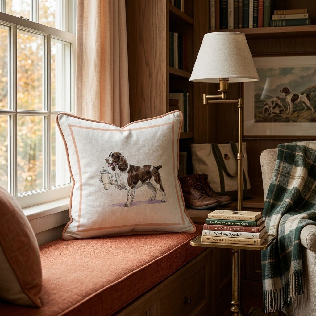 Springer Spaniel Tumbler Throw Pillow - Hillcroft Home