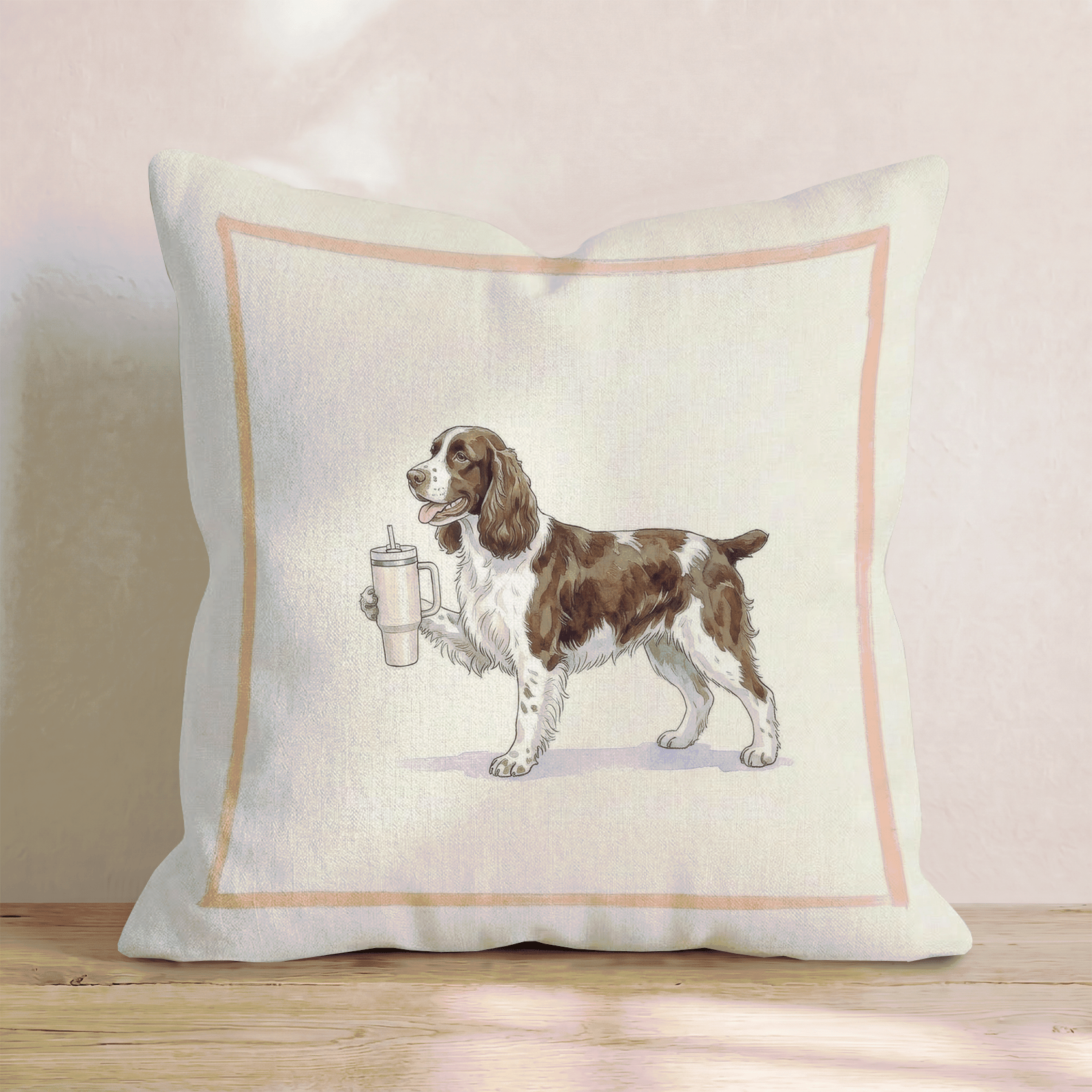 Springer Spaniel Tumbler Throw Pillow - Hillcroft Home