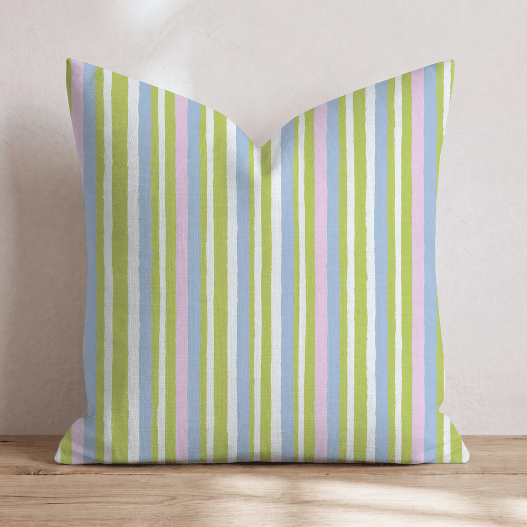 Springy Stripes Throw Pillow - Hillcroft Home