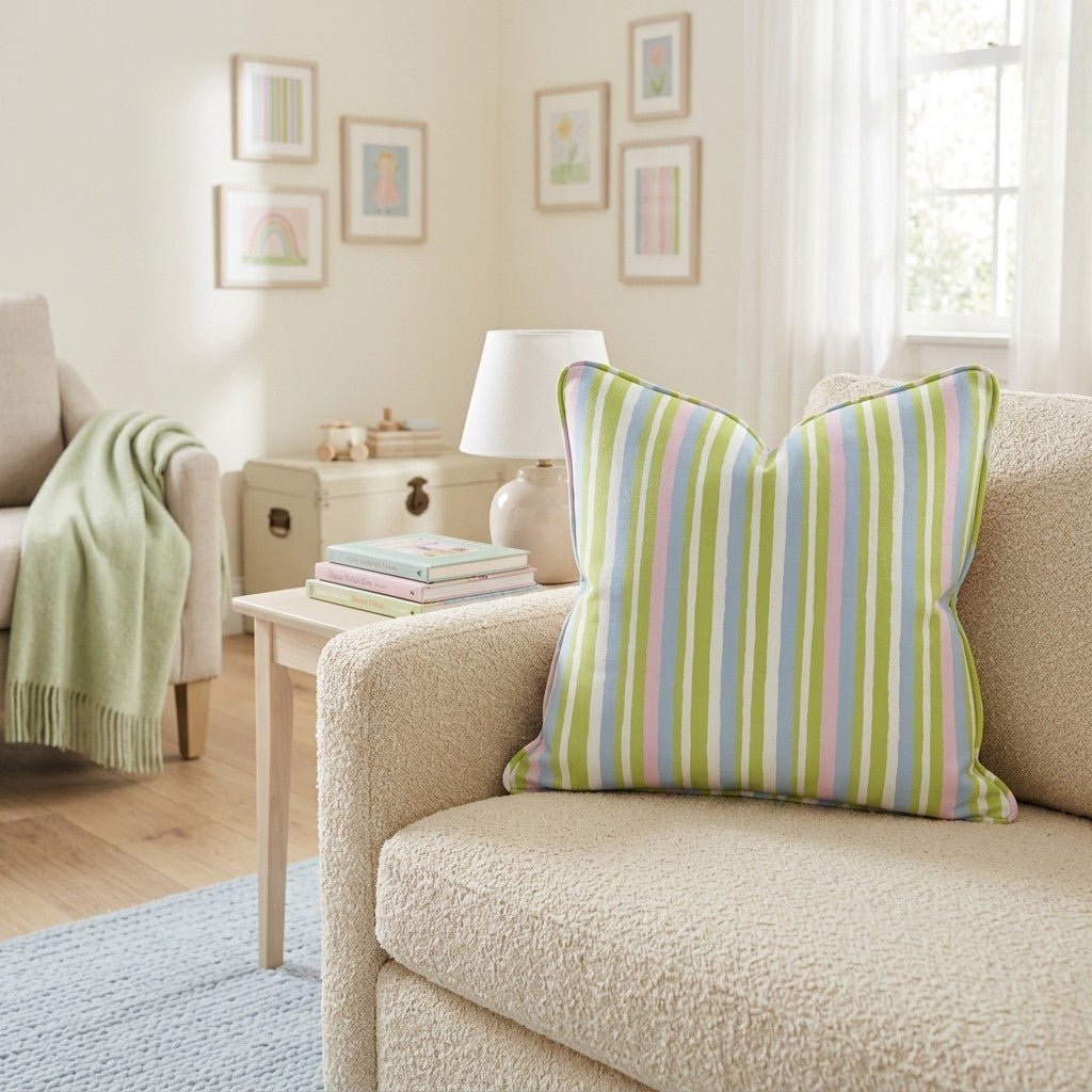 Springy Stripes Throw Pillow - Hillcroft Home