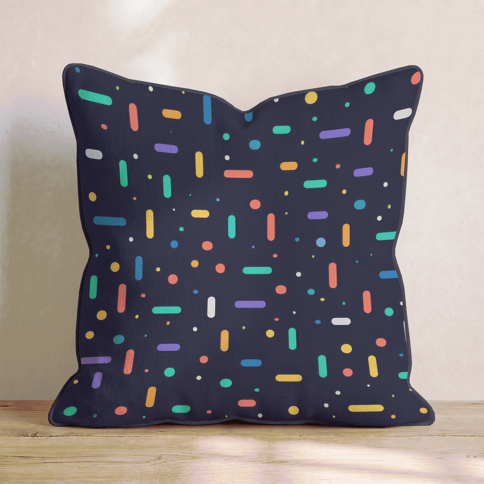 Sprinkle Capsule Dark Throw Pillow - Hillcroft Home