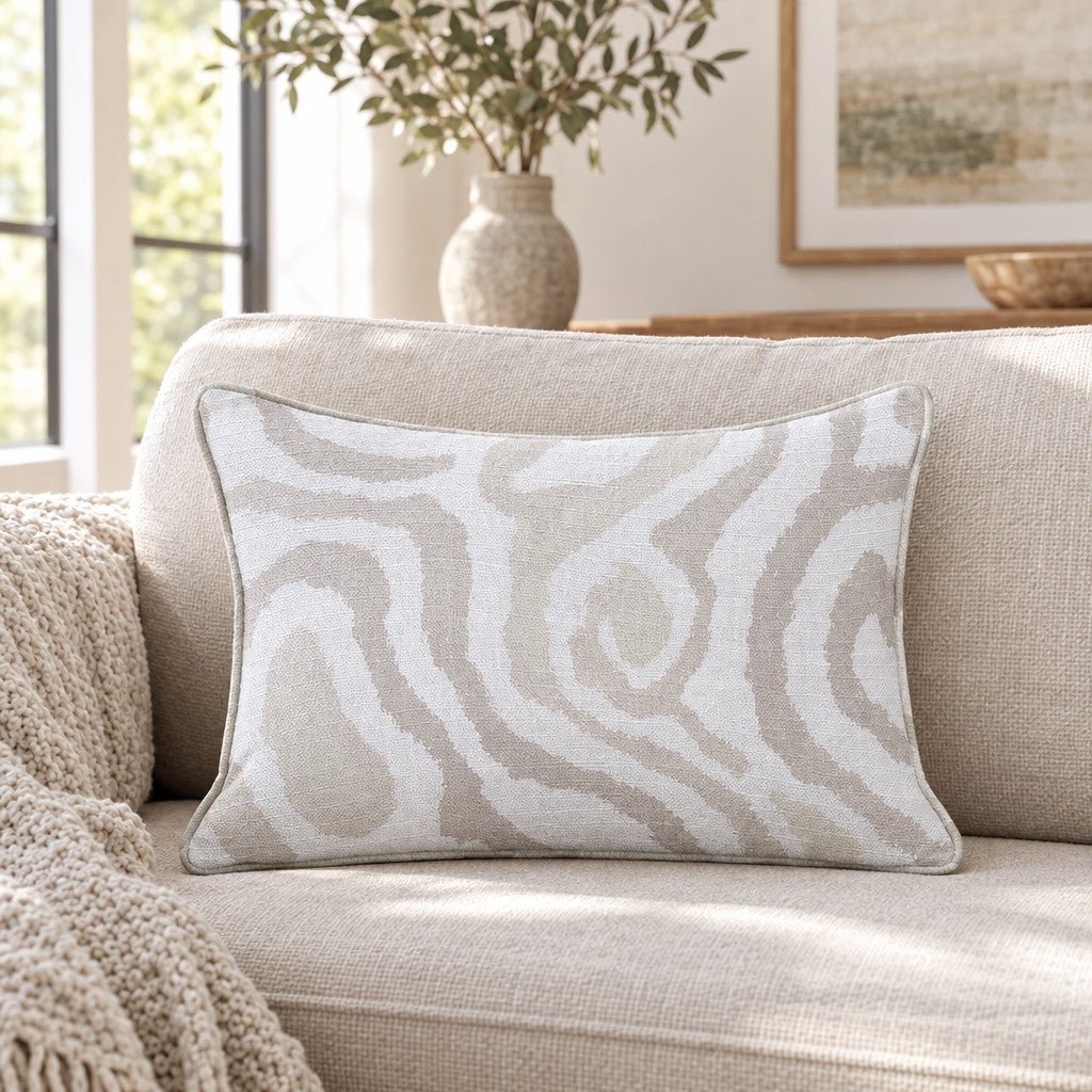 Squiggles and Patterns Toasted Throw Pillow throw pillow - Hillcroft Home