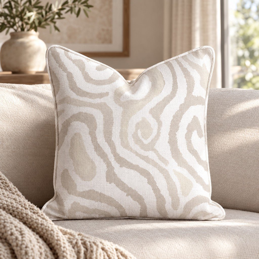 Squiggles and Patterns Toasted Throw Pillow throw pillow - Hillcroft Home