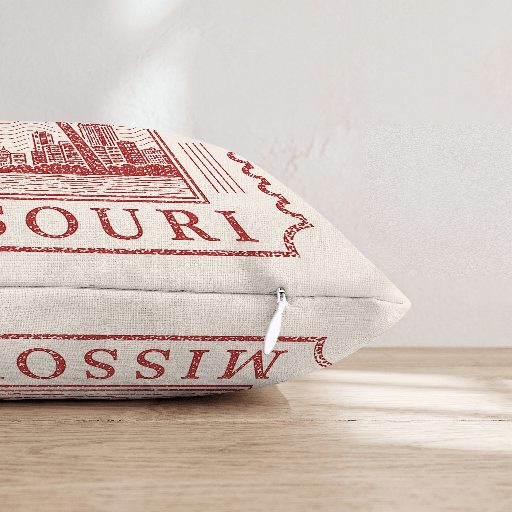 St. Louis Travel Stamp Throw Pillow - Hillcroft Home