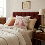 St. Louis Travel Stamp Throw Pillow - Hillcroft Home