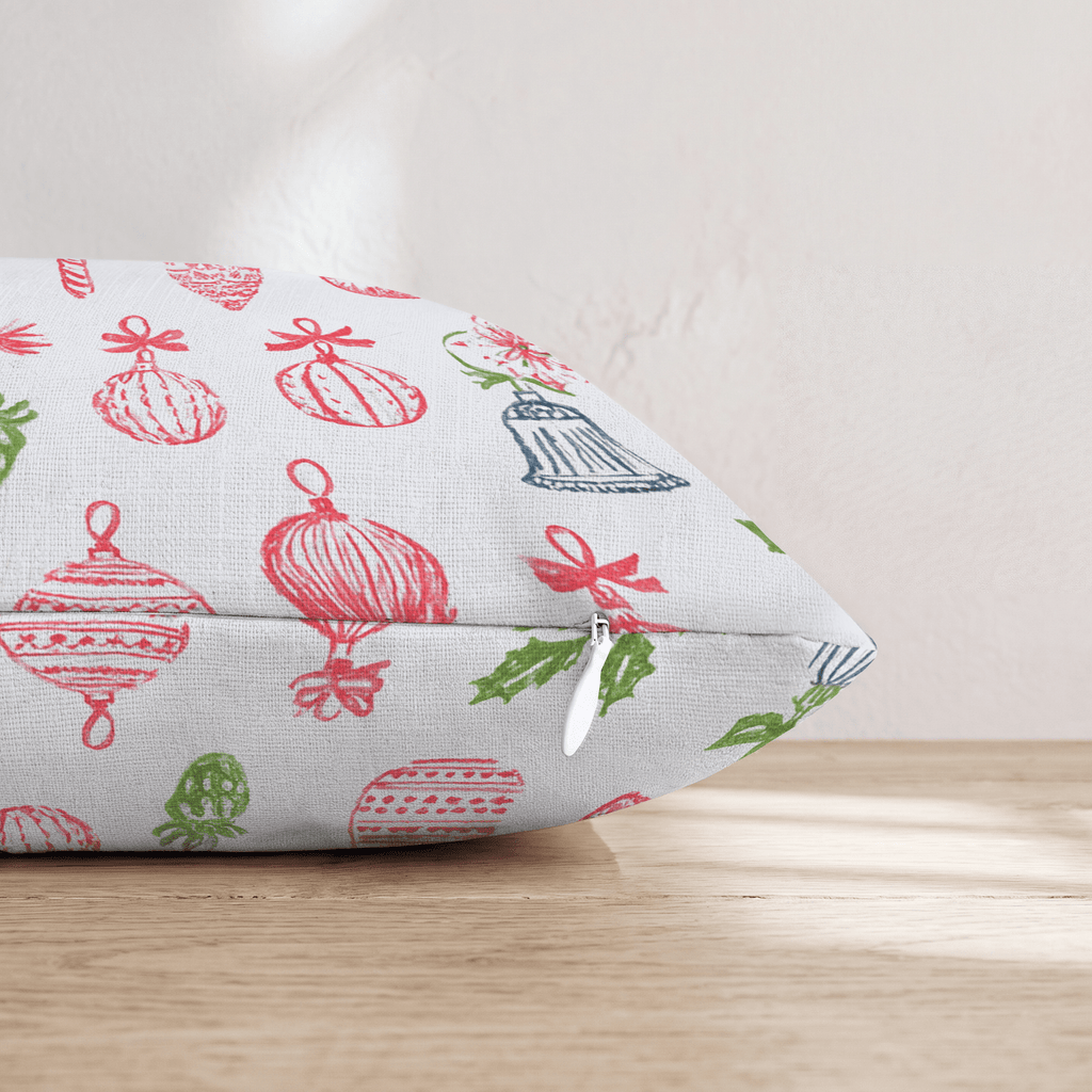 Stamp Style Ornament Gray Throw Pillow - Hillcroft Home