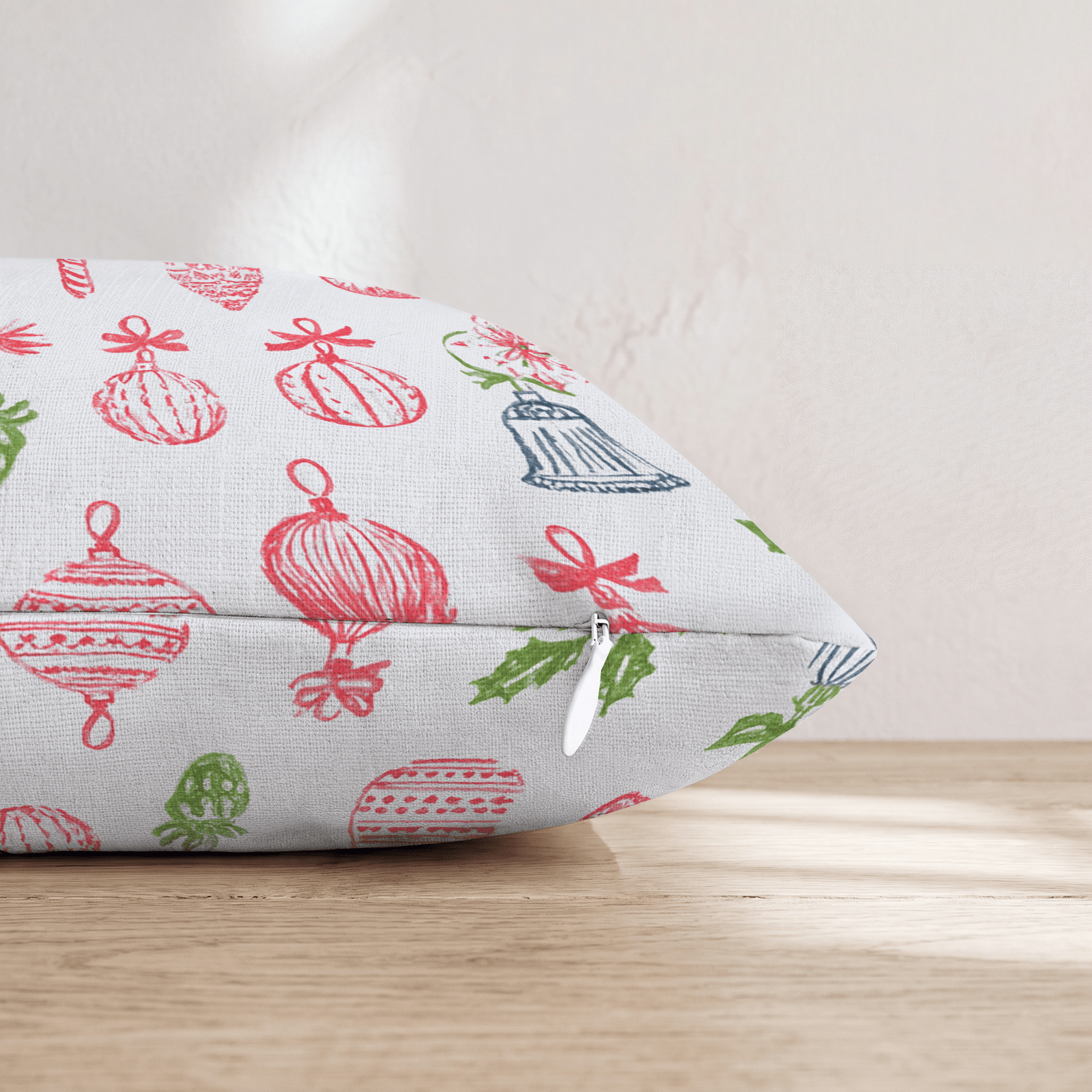 Stamp Style Ornament Gray Throw Pillow - Hillcroft Home