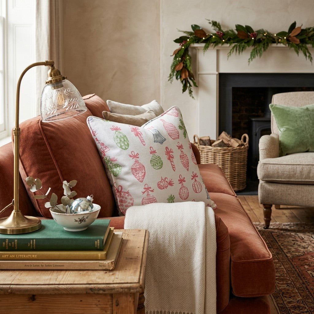 Stamp Style Ornament Gray Throw Pillow - Hillcroft Home