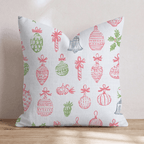 Stamp Style Ornament Gray Throw Pillow - Hillcroft Home