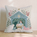 Starlit Manger Scene Throw Pillow - Hillcroft Home