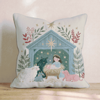 Starlit Manger Scene Throw Pillow - Hillcroft Home