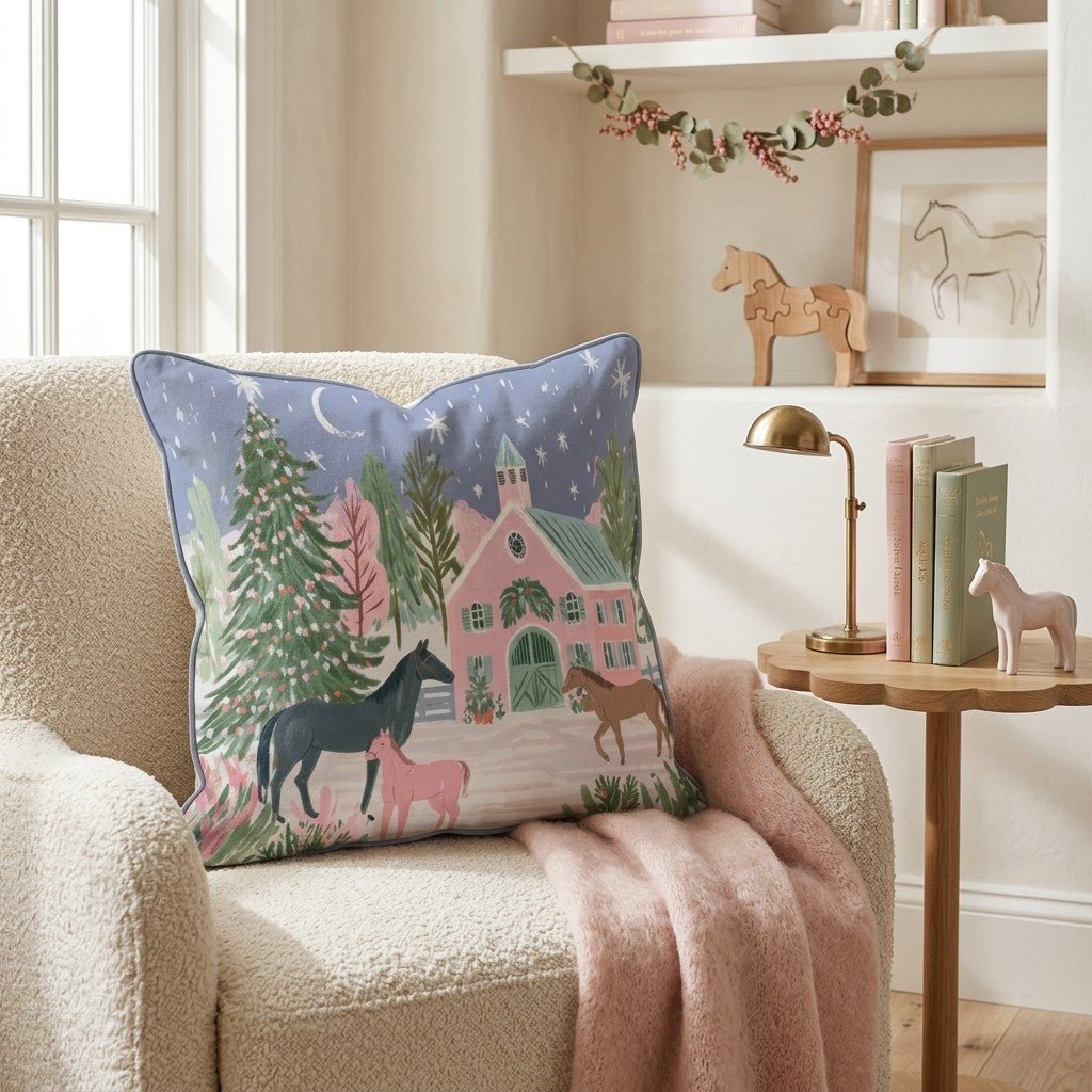Starlit Stable Foals Throw Pillow - Hillcroft Home