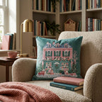 Starlit Village Chapel Throw Pillow - Hillcroft Home