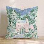 Starry Pink Cottage Night Throw Pillow - Hillcroft Home