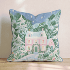 Starry Pink Cottage Night Throw Pillow - Hillcroft Home