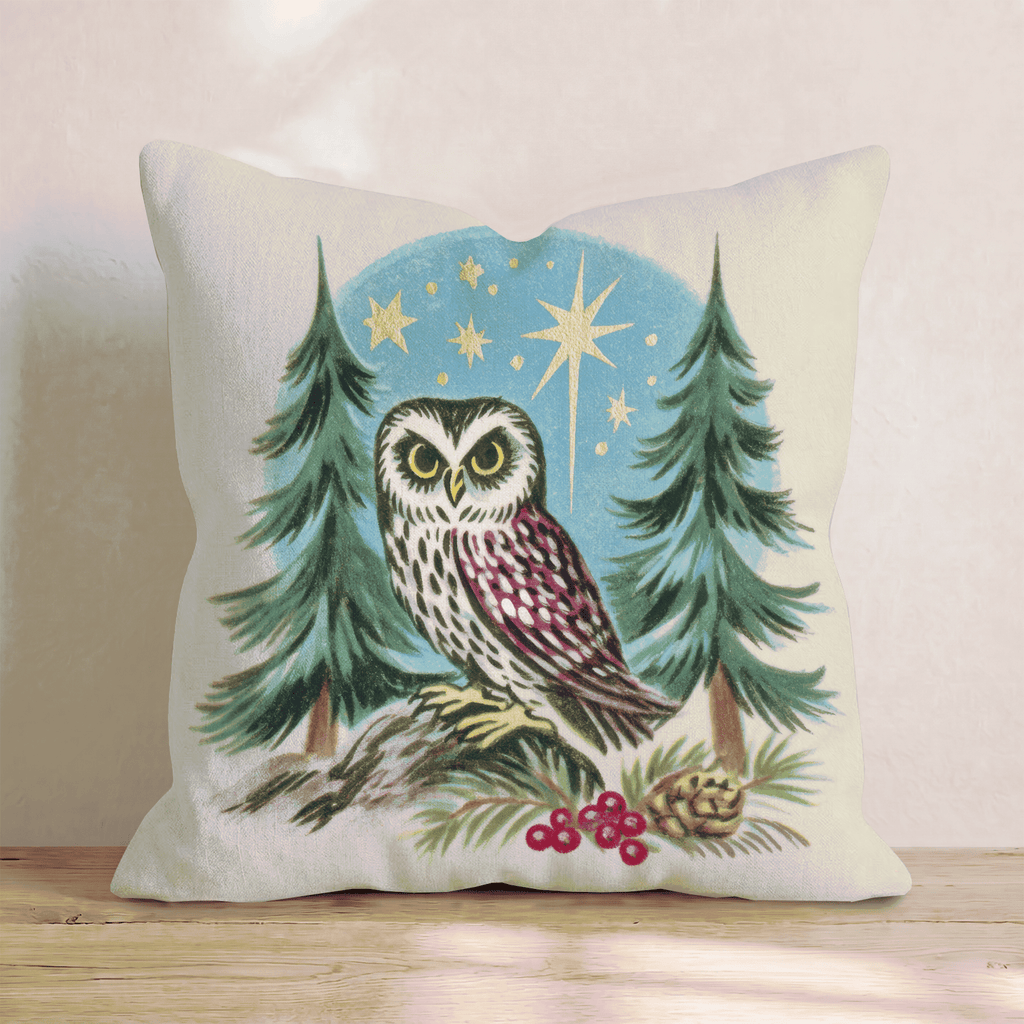 Starry Vintage Owl Throw Pillow - Hillcroft Home