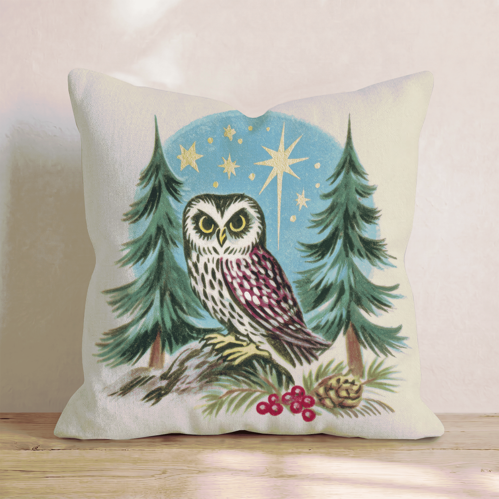 Starry Vintage Owl Throw Pillow - Hillcroft Home