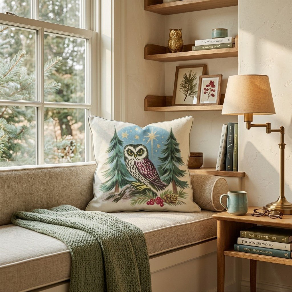 Starry Vintage Owl Throw Pillow - Hillcroft Home
