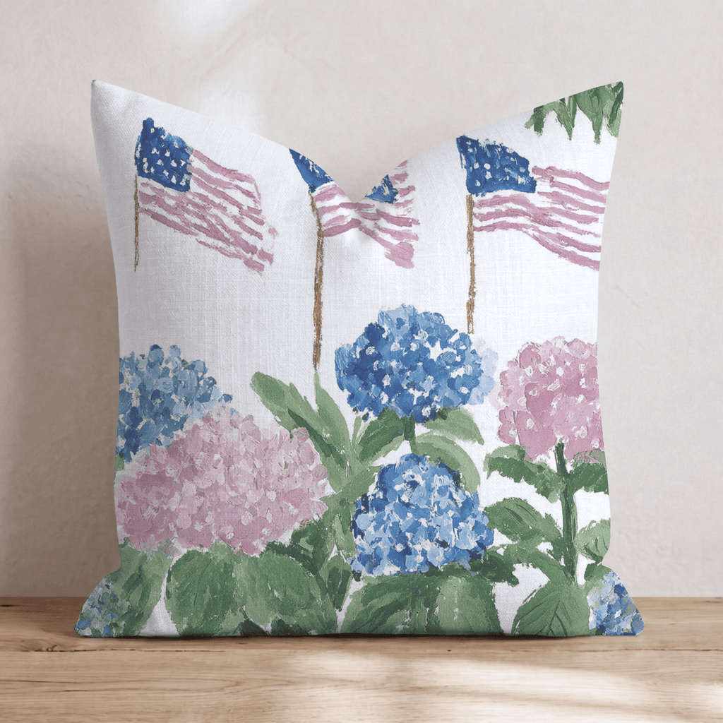 Stars and Hydrangeas Throw Pillow - Hillcroft Home