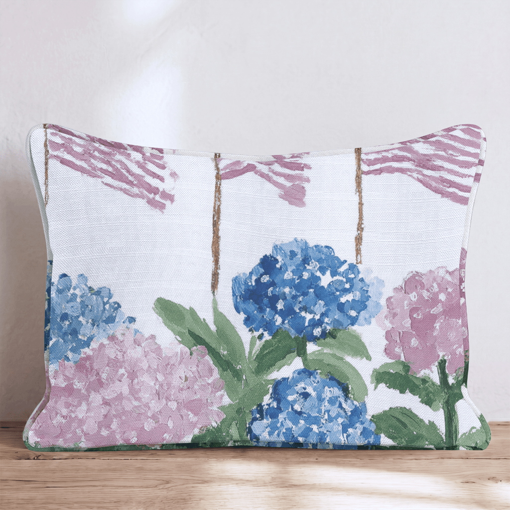 Stars and Hydrangeas Throw Pillow - Hillcroft Home