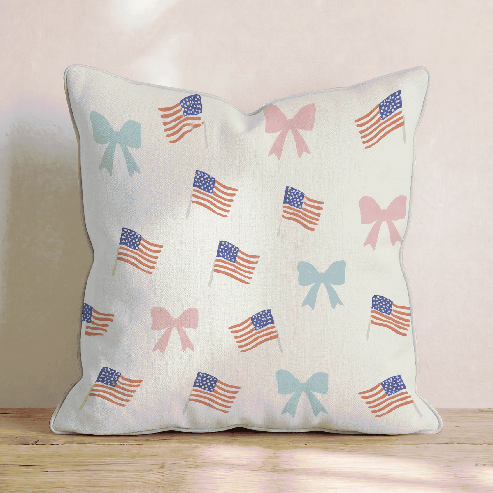 Stars, Stripes, and Bows Throw Pillow - Hillcroft Home