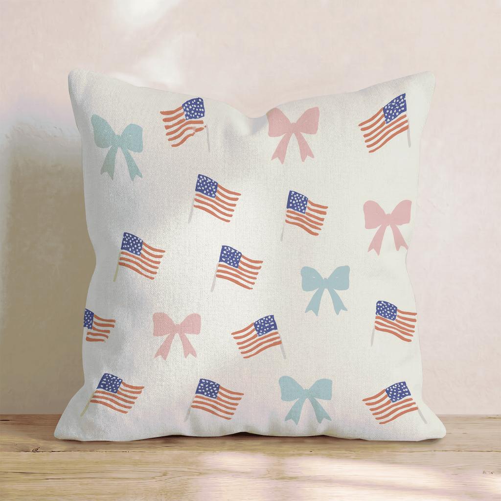 Stars, Stripes, and Bows Throw Pillow - Hillcroft Home