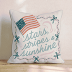 Stars, Stripes, and Sunshine Throw Pillow - Hillcroft Home