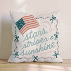 Stars, Stripes, and Sunshine Throw Pillow - Hillcroft Home