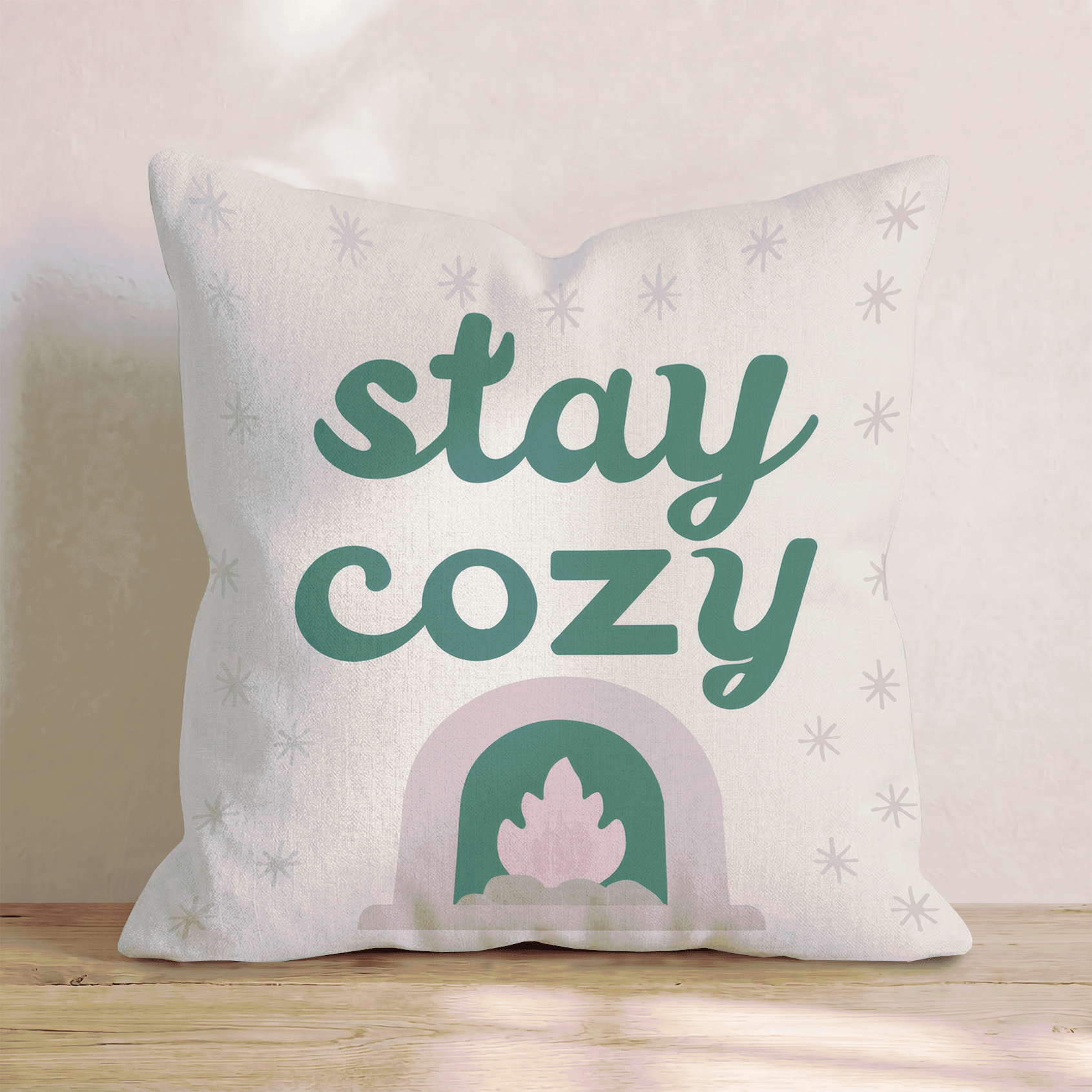 Stay Cozy By the Fire Throw Pillow - Hillcroft Home