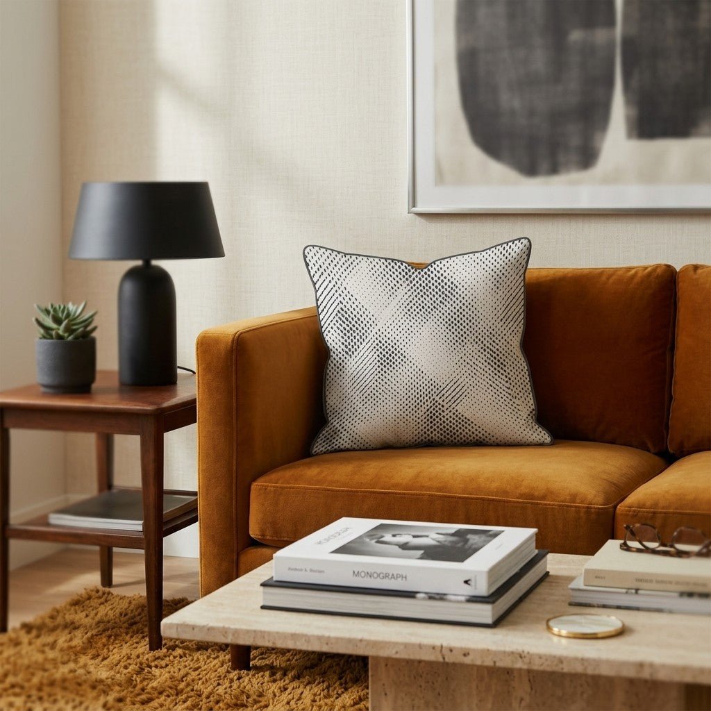 Stipple Wave Dot Throw Pillow - Hillcroft Home