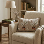 Stitched Acorn & Oak Throw Pillow - Hillcroft Home