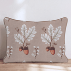Stitched Acorn & Oak Throw Pillow - Hillcroft Home