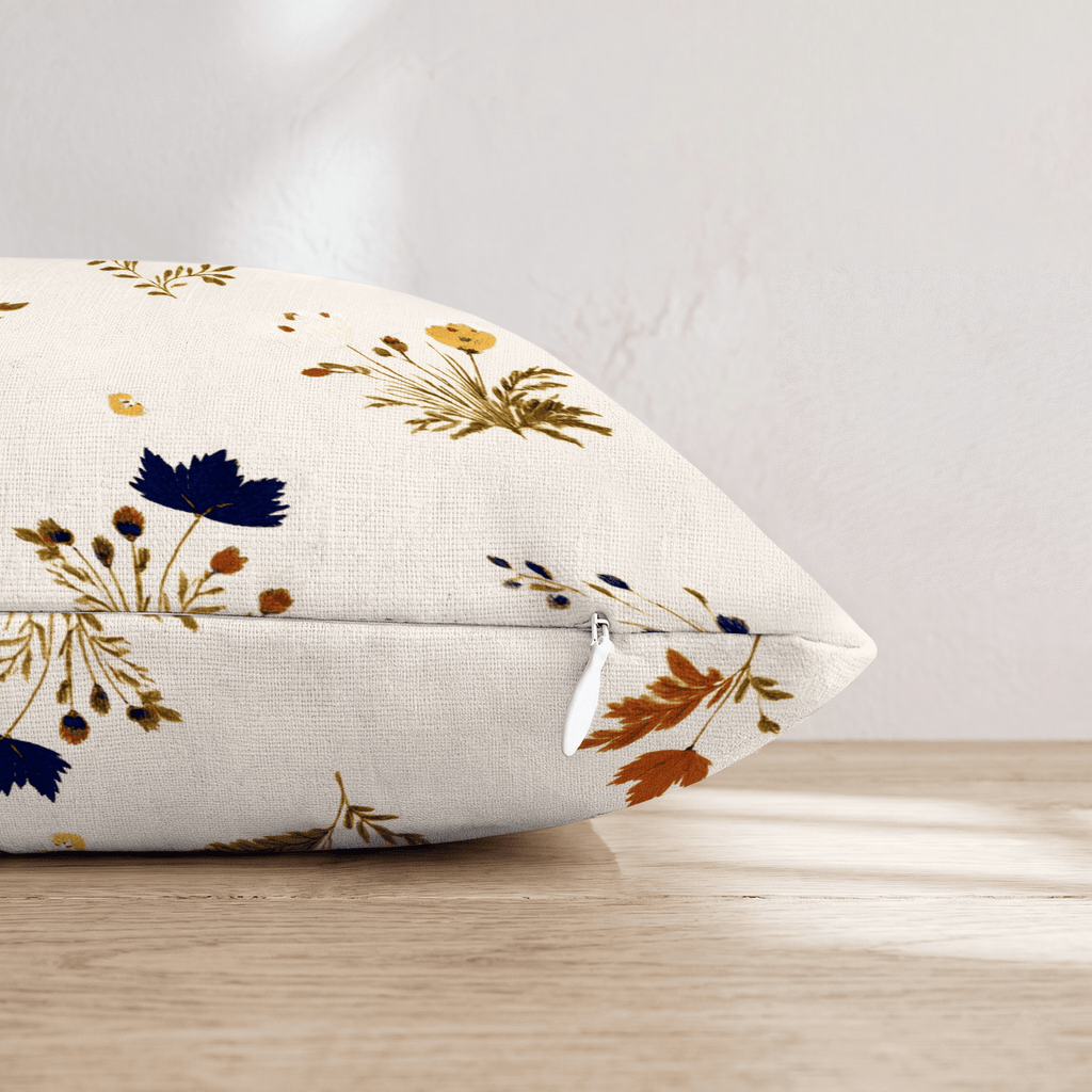 Stitched Wildflowers Throw Pillow - Hillcroft Home