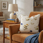 Stitched Wildflowers Throw Pillow - Hillcroft Home